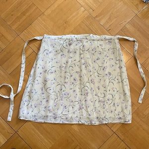Aritzia yellow floral wrap mini skirt NWT